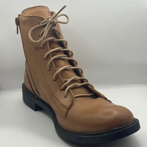 Bota Coturno Couro Caramelo
