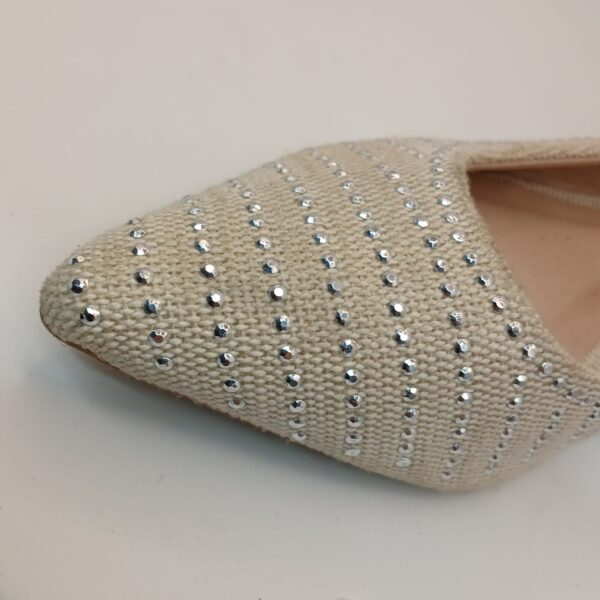 Sapatilha Off White Com Strass - Imagem 2