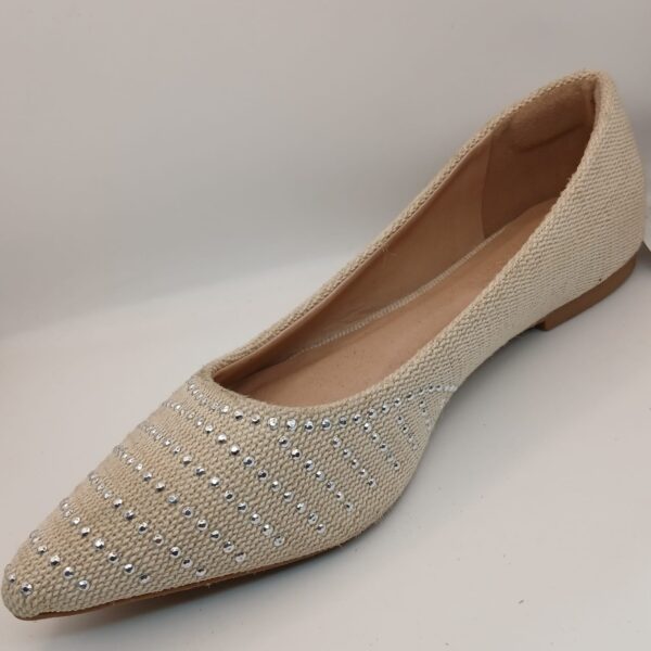 Sapatilha Off White Com Strass