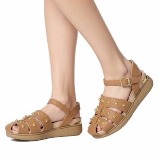 Sandália Conforto Palmilha Massageadora Bege