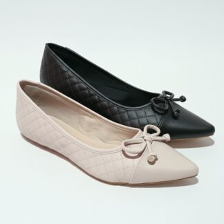 Sapatilha Feminina Bico Fino Matelassê com Laço