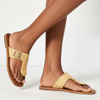 Sandália Rasteirinha Trama Rústica Fivela